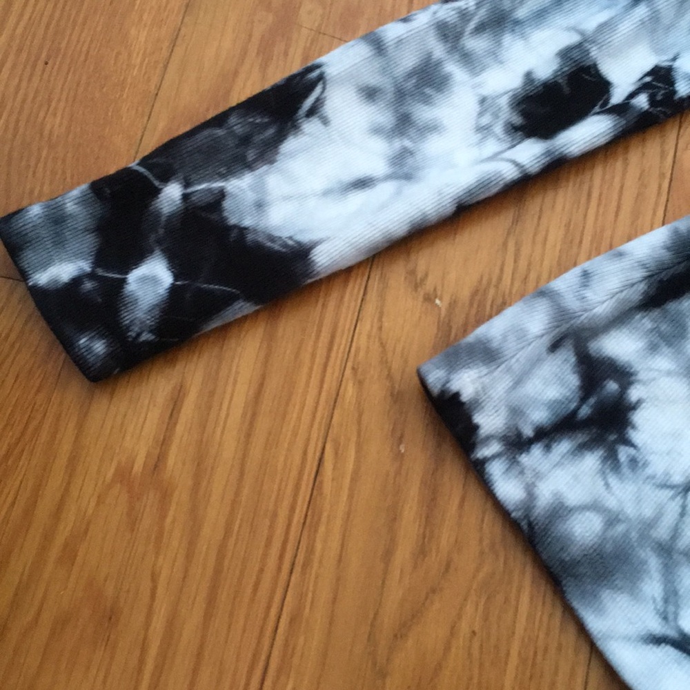 Proenza Schouler Tie Dye Ribbed Top Black White XS - Picture 8 of 10